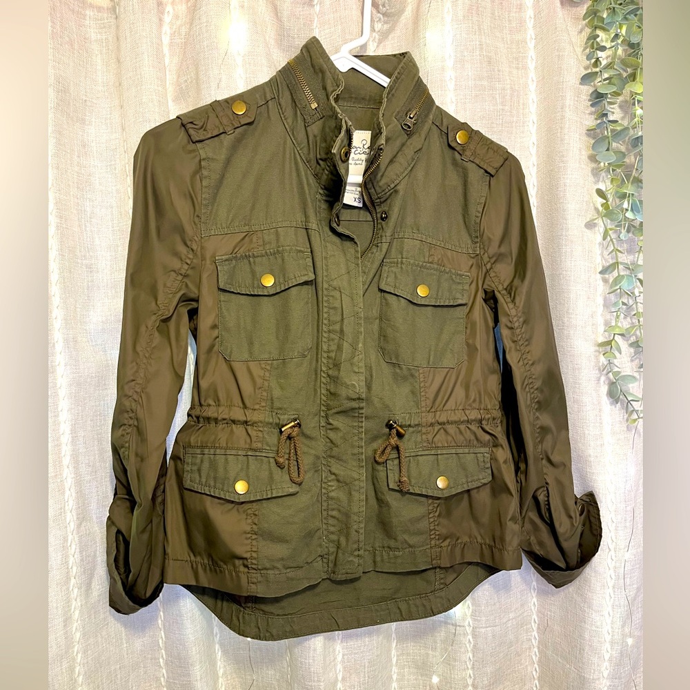 American Rag Et Cie Military Green Bomber Jacket